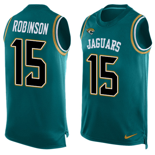 Men's Limited Allen Robinson Nike Jersey Teal Green - #15 Player Name & Number Tank Top NFL Jacksonville Jaguars